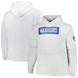 Fanatics Golden State Warriors Ash Big & Tall Raglan Tri Blend Trendy Pullover Hoodie