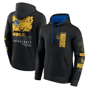 Fanatics Golden State Warriors Eye - catching Black Game Time Crossover Pullover Hoodie