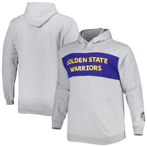 Fanatics Golden Unique State Warriors Heather Gray Big & Tall Wordmark Pullover Hoodie