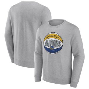 Fanatics Golden State Warriors Heathered Gray True Classics Vint Pullover Premium Sweatshirt