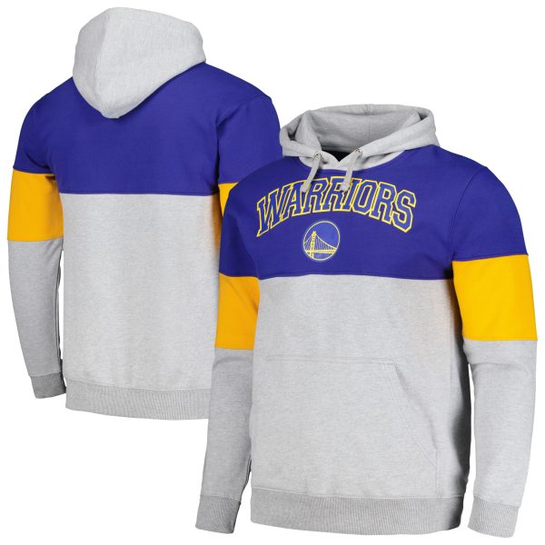 Fanatics Stylish Golden State Warriors Royal Contrast Pieced Pullover Hoodie