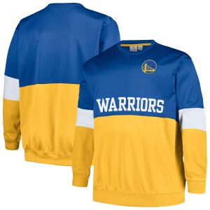 Fanatics Golden State Warriors Royal/Gold Big Eye - catching & Tall Split Pullover Sweatshirt