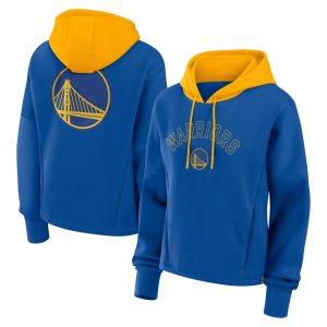 Fanatics Unique Golden State Warriors Women's Deep Royal Post Up Boxy Pullover Hoodie