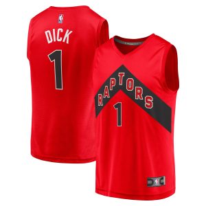 Fanatics Gradey Dick Toronto Raptors Youth Red Fast Break Player Trendy Jersey Icon Edition