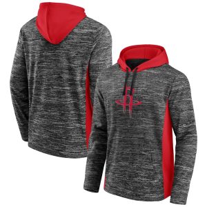 Fanatics Houston Stylish Rockets Heathered Charcoal Instant Replay Colorblocked Pullover Hoodie