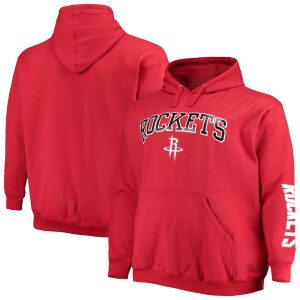 Fanatics Houston Rockets Red Big & Tall Team Wordmark Gorgeous Pullover Hoodie