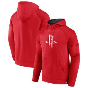 Fanatics Unique Houston Rockets Red Iconic Defender Raglan Fleece Pullover Hoodie