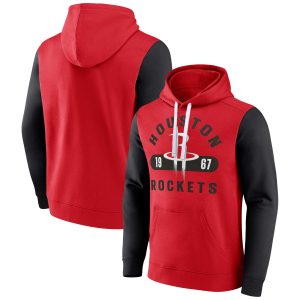 Fanatics Houston Rockets Red/Black Attack Colorblock Pullover Unique Hoodie