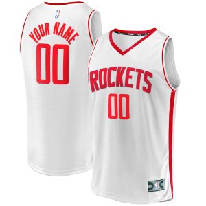 Fanatics Houston Rockets Youth White Fast Break Trendy Replica Custom Jersey Association Edition