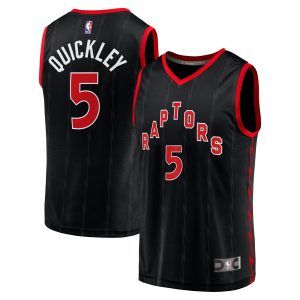 Fanatics Immanuel Quickley Unique Toronto Raptors Black Fast Break Player Jersey Statement Edition