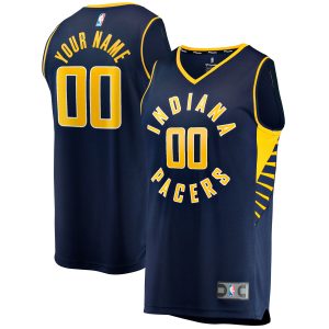 Fanatics Stylish Indiana Pacers Navy Fast Break Custom Replica Jersey Icon Edition