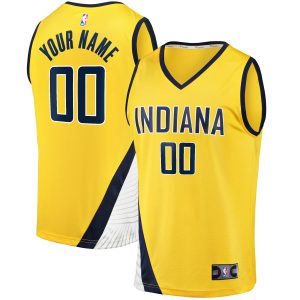 Fanatics Indiana Pacers Yellow Fast Break Custom Jersey Statement Fabulous Edition