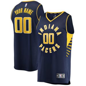 Fanatics Indiana Pacers Eye - catching Youth Navy Fast Break Custom Replica Jersey Icon Edition