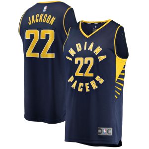 Fanatics Trendy Isaiah Jackson Indiana Pacers Navy Fast Break Replica Player Jersey Icon Edition