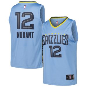 Fanatics Ja Morant Memphis Grizzlies Light Blue Trendy Fast Break Replica Player Jersey Statement Edition