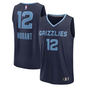 Fanatics Ja Morant Memphis Grizzlies Navy Elegant Fast Break Replica Player Jersey Icon Edition