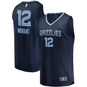 Fanatics Ja Morant Memphis Grizzlies Navy Replica Fabulous Fast Break Jersey Icon Edition