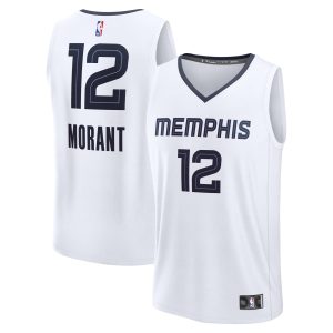 Fanatics Stylish Ja Morant Memphis Grizzlies White Fast Break Replica Player Jersey Association Edition