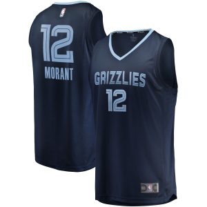 Fanatics Ja Morant Memphis Grizzlies Unique Youth Navy 2019/20 Fast Break Replica Jersey Icon Edition