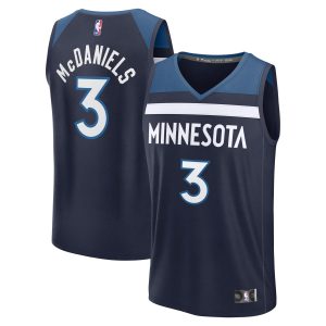 Fanatics Jaden McDaniels Minnesota Timberwolves Navy Stylish Fast Break Replica Player Jersey Icon Edition