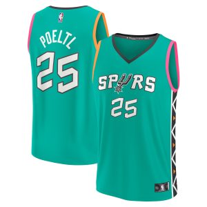 Fanatics Jakob Poeltl San Eye - catching Antonio Spurs Green Fastbreak Jersey City Edition