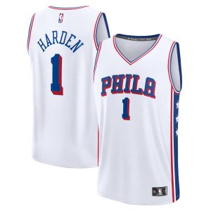 Fanatics James Harden Philadelphia 76ers Eye - catching White Fast Break Replica Jersey Association Edition