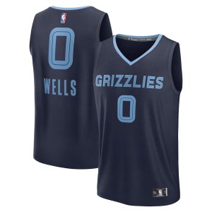 Fanatics Jaylen Wells Memphis Grizzlies Navy Fast Break Gorgeous Replica Player Jersey Icon Edition