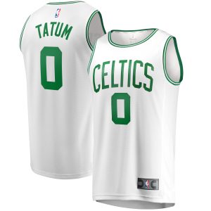 Fanatics Jayson Tatum Boston Celtics Stylish White Fast Break Replica Away Jersey Statement Edition
