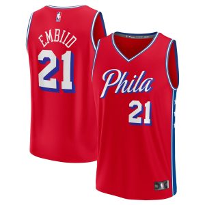 Fanatics Joel Embiid Philadelphia 76ers Gorgeous Red Fast Break Replica Player Jersey Statement Edition