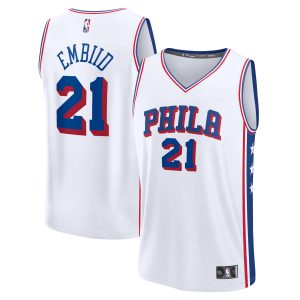 Fanatics Joel Embiid Philadelphia 76ers White Fast Break Replica Fabulous Player Jersey Association Edition