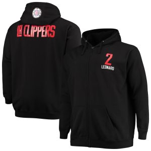 Fanatics Eye - catching Kawhi Leonard LA Clippers Black Big & Tall Player Name & Number Full Zip Hoodie Jacket