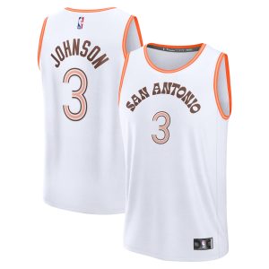 Fanatics Keldon Johnson San Antonio Stylish Spurs White Fast Break Jersey City Edition