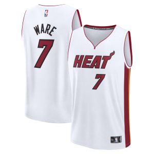 Fanatics Kel'el Ware Miami Gorgeous Heat Youth White Fast Break Replica Player Jersey Association Edition