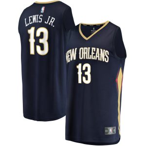 Fanatics Kira Lewis Jr. New Orleans Pelicans Navy Fast Break Replica Jersey Eye - catching Icon Edition