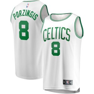 Fanatics Kristaps Porzingis Boston Celtics Youth White Fast Break Player Elegant Jersey Association Edition