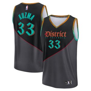 Fanatics Kyle Kuzma Washington Unique Wizards Youth Black 2023/24 Fast Break Jersey City Edition