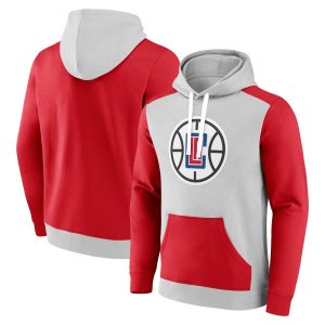 Fanatics LA Clippers Eye - catching Gray/Red Arctic Colorblock Pullover Hoodie