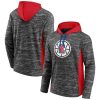 Fanatics LA Clippers Heathered Stylish Charcoal Instant Replay Colorblocked Pullover Hoodie