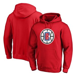 Fanatics Unique LA Clippers Red Icon Primary Logo Fitted Pullover Hoodie