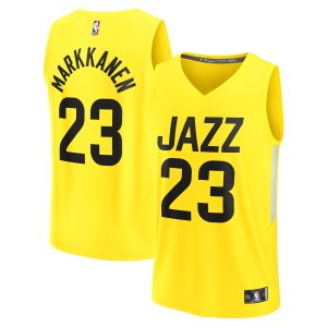 Fanatics Lauri Markkanen Unique Utah Jazz Yellow Fast Break Replica Player Jersey Icon Edition