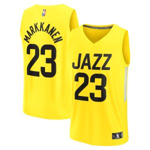 Fanatics Lauri Markkanen Utah Jazz Youth Yellow Fast Premium Break Player Jersey Icon Edition