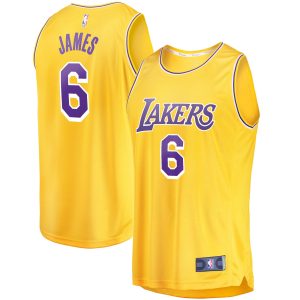Fanatics LeBron James Los Angeles Lakers Gold 2021/22 Eye - catching Fast Break Replica Jersey Icon Edition