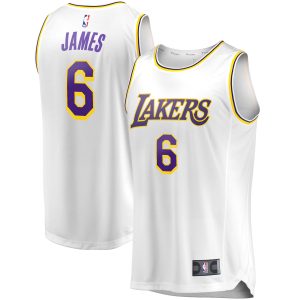 Fanatics LeBron James Los Angeles Lakers White Fast Break Trendy Replica Player Jersey Association Edition