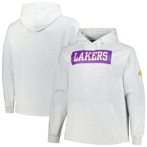 Fanatics Los Angeles Lakers Stylish Ash Big & Tall Raglan Tri Blend Pullover Hoodie
