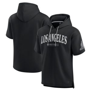 Fanatics Los Angeles Lakers Unique Black Elements Ready Short Sleeve Pullover Hoodie