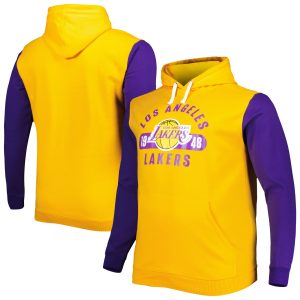Fanatics Unique Los Angeles Lakers Gold/Purple Big & Tall Bold Attack Pullover Hoodie