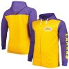 Fanatics Los Angeles Lakers Gold/Purple Big Premium & Tall Down and Distance Full Zip Hoodie