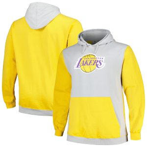 Fanatics Los Angeles Lakers Gold/Silver Big Unique & Tall Primary Arctic Pullover Hoodie