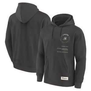 Fanatics Los Angeles Elegant Lakers Gray Future Ground Info Elements Premium Pullover Hoodie