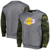 Fanatics Los Angeles Lakers Heather Charcoal Camo Unique Stitched Sweatshirt